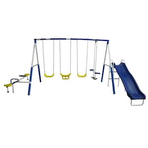Playground Galore Outdoor Backyard Kids Play Swing Set with Slide