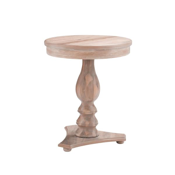 Cati 20 in. Natural Round Wood End Table