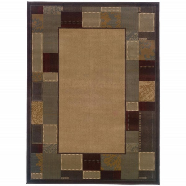 HomeRoots Beige and Ivory 3 ft. x 5 ft. Abstract Area Rug
