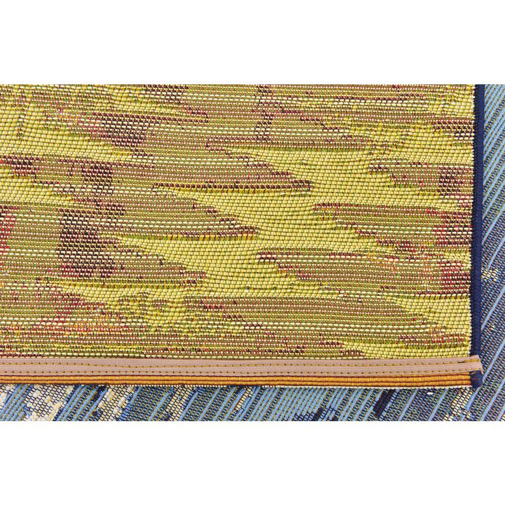 Aztec Blue and Beige Rectangular Outdoor Rug