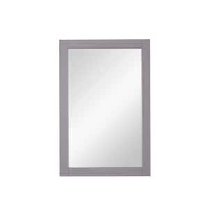 Timeless Home 22 in. W x 32 in. H x Contemporary Wood Framed Rectangle Medium Grey Mirror