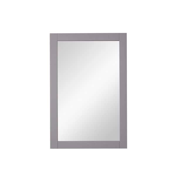 Unbranded Timeless Home 22 in. W x 32 in. H x Contemporary Wood Framed Rectangle Medium Grey Mirror