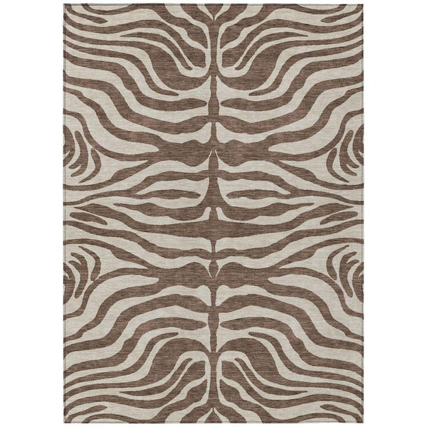 Chantille Machine Washable Indoor/Outdoor Abstract ACN1042 Brown 2 ft. 6 in. x 3 ft. 10 in. Area Rug