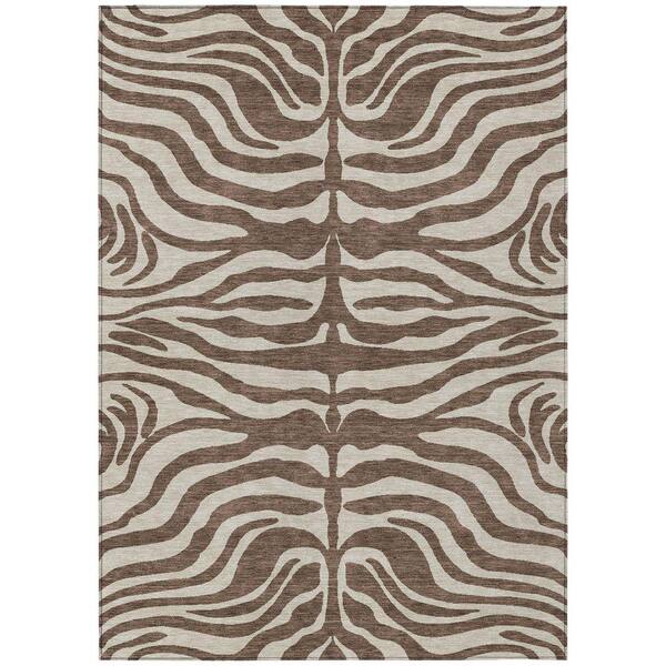 Chantille Machine Washable Indoor/Outdoor Abstract ACN1042 Brown 5 ft. x 7 ft. 6 in. Area Rug