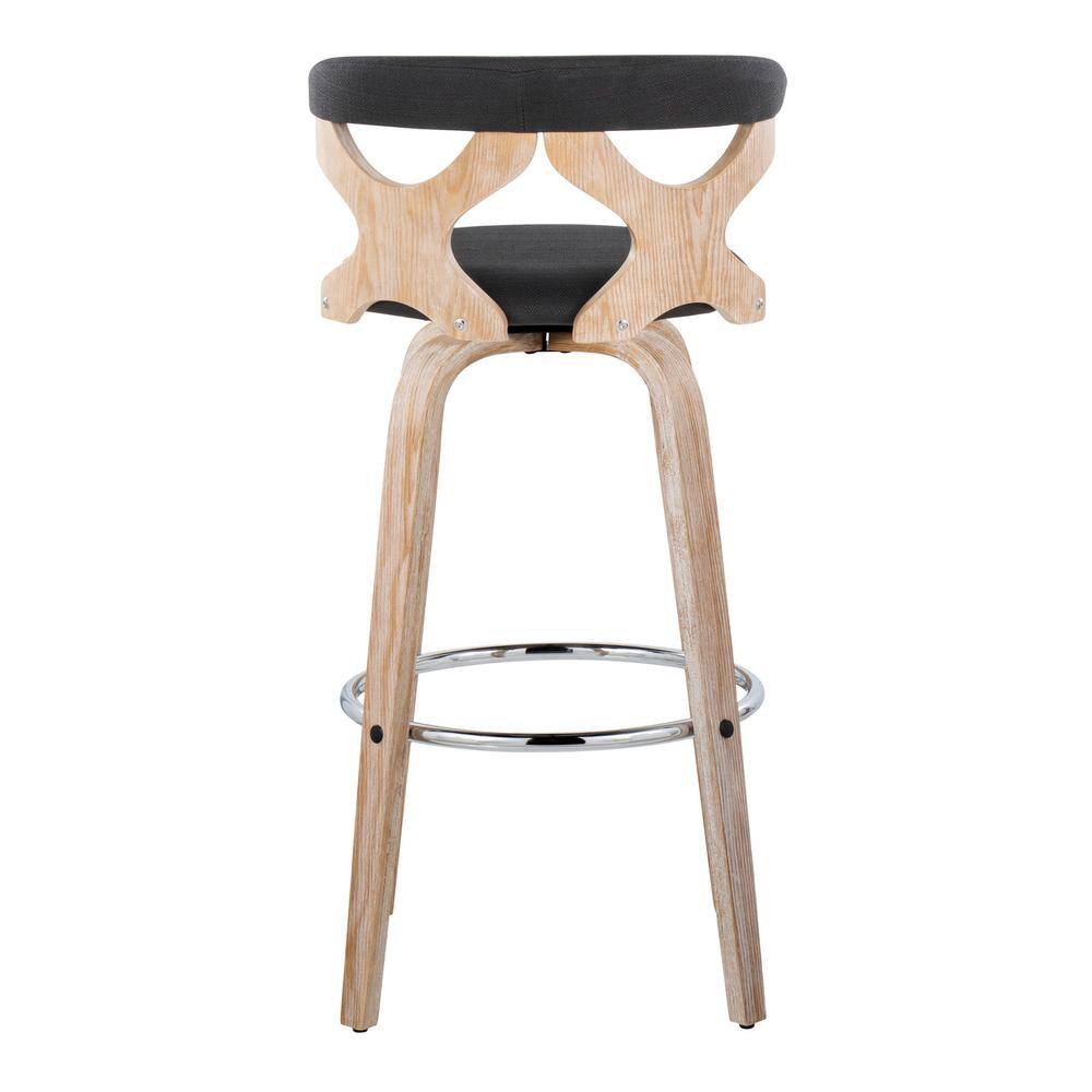 Gardenia Black Wood and Metal Swivel Barstool Set