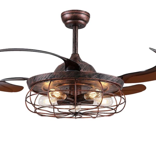 HINNIXY 20 in. Indoor Matte Black Flush Mount Ceiling Fan with