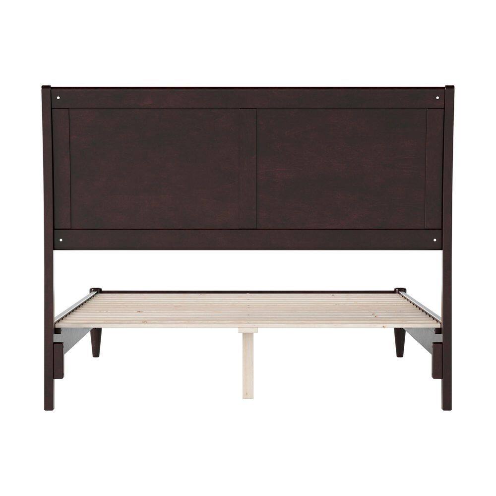 Valencia Espresso Full Wood Sleigh Platform Bed with Slats