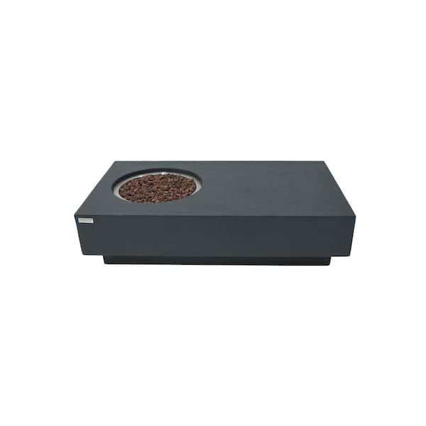 Elementi Metropolis 56 in. L x 32 in. W x 14 in. H Rectangular Dark Grey Concrete Liquid Propane Fire Table