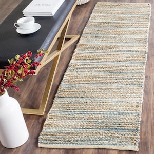 Cape Cod Blue 2 ft. x 6 ft. Striped Solid Runner Rug