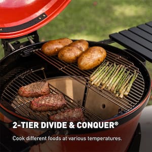Kettle Joe 22 in. Charcoal Grill in Blaze Red and Cover Bundle