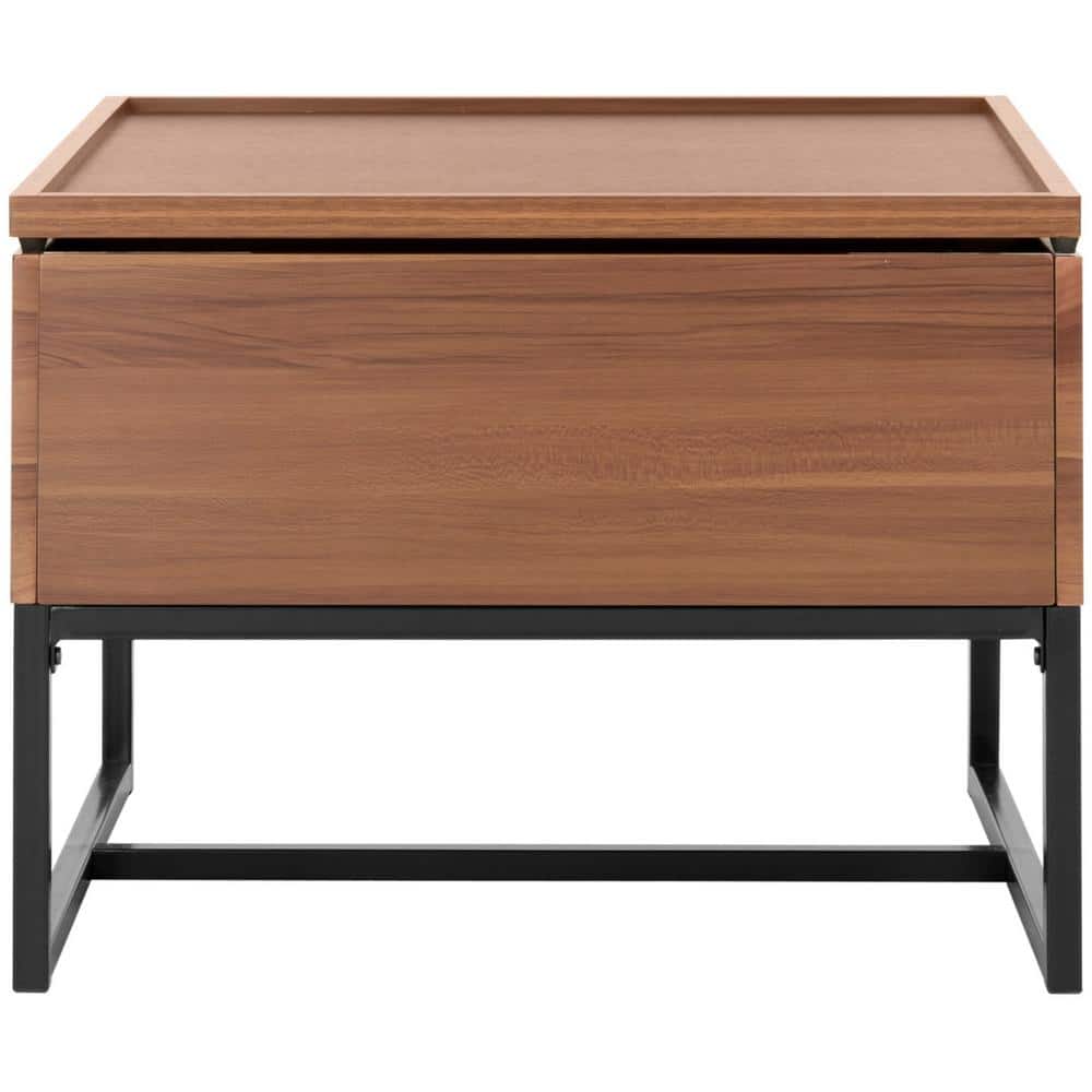 Kristie Dark Oak and Black Square Lift-Top Coffee Table