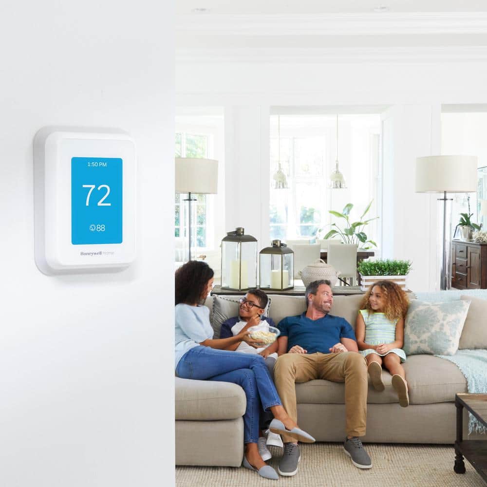 White Wi-Fi Smart Thermostat with Touchscreen Display