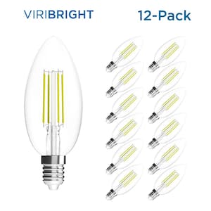 35-Watt Equivalent B10 Dimmable E12 Candelabra Base LED Light Bulb Warm White (12-Pack)