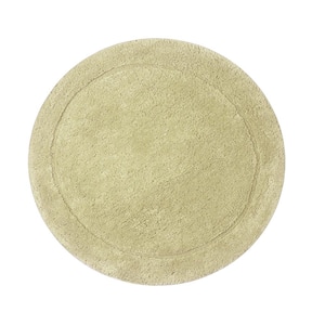 Waterford Collection 100% Cotton Tufted Non-Slip Bath Rug, 22 in. Round, Green