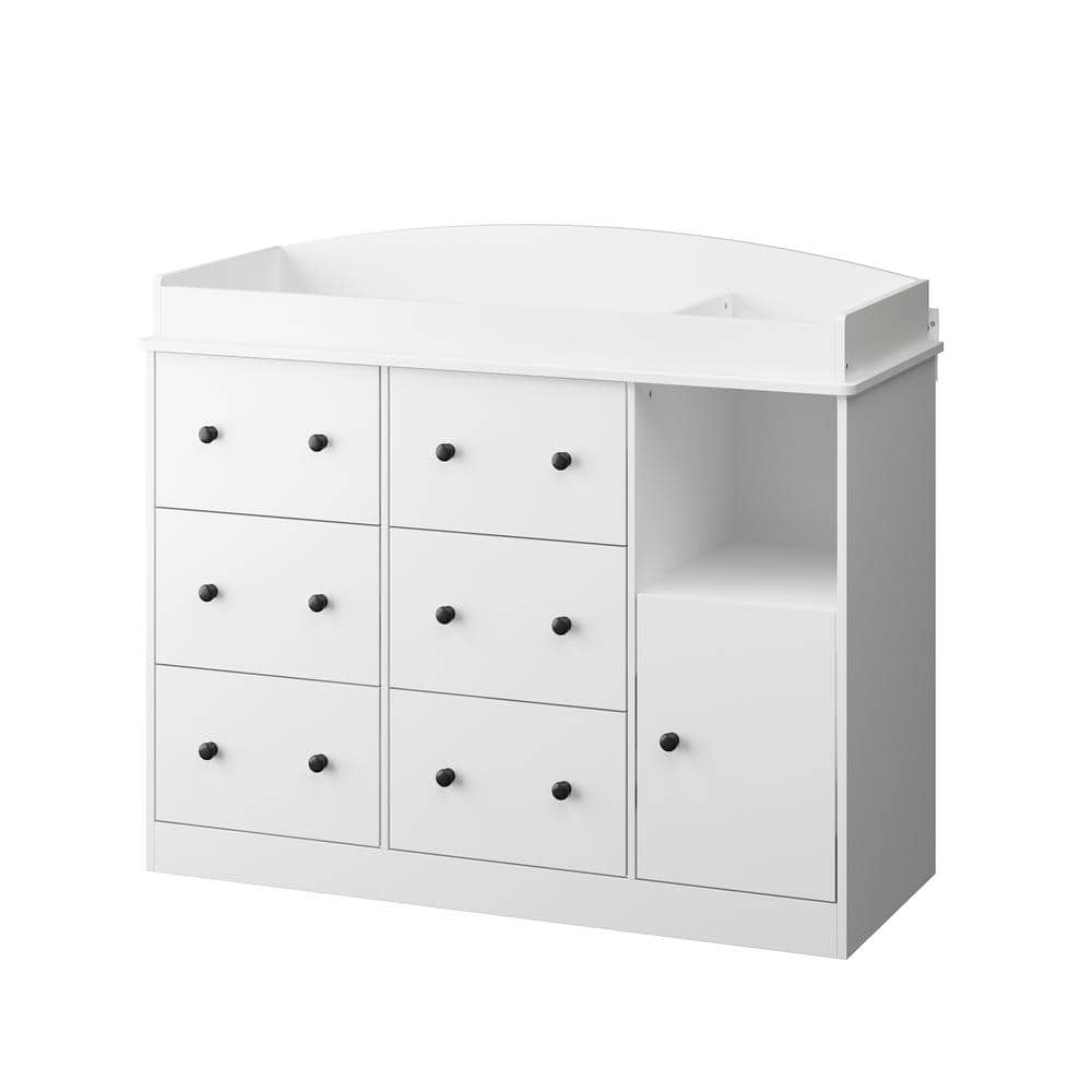 FUFU&GAGA White Wooden Changing Table, Kids Low Dresser, Chest with