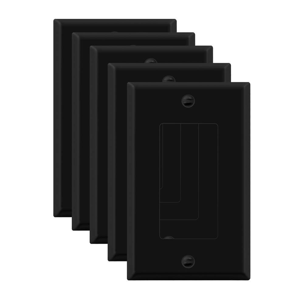 1-Gang Matte Black Decorator/Rocker Outlet Metal Wall Plate, 5-Pack price history on PriceWatchPro