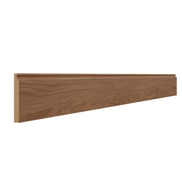 Hampton Bay Sinclair 91.5 in. W x 0.63 in. D x 4.5 in. H Base Molding in Shaker Saddle Oak