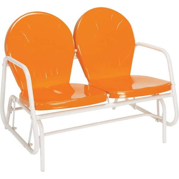 Jack Post Retro Orange 2-Seat Patio Glider
