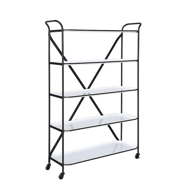 Storied Home White Metal 5-Tier Shelf DA9589 - The Home Depot