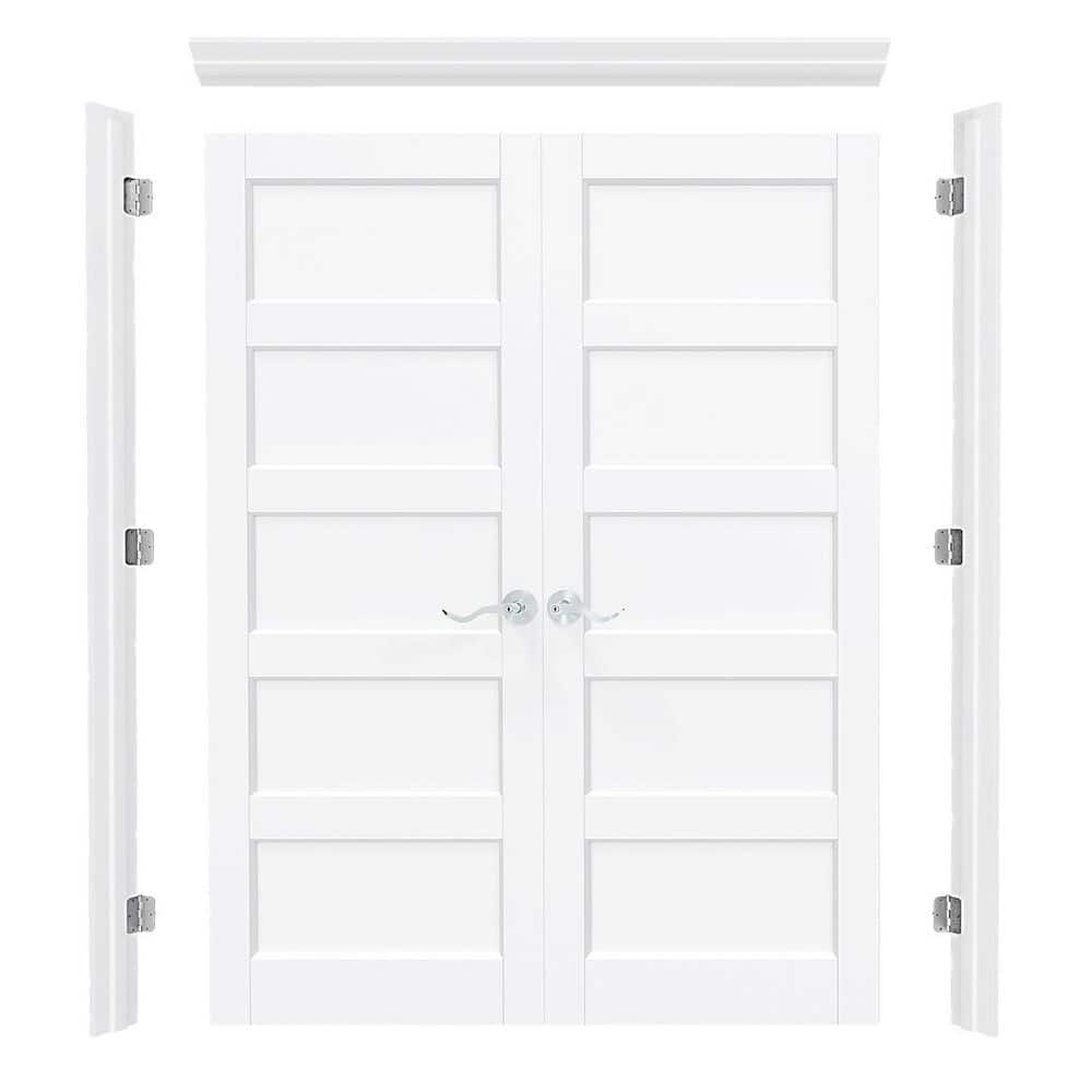 TENONER 48in x 80in 5-Panel, Solid Core, Universal White Composite