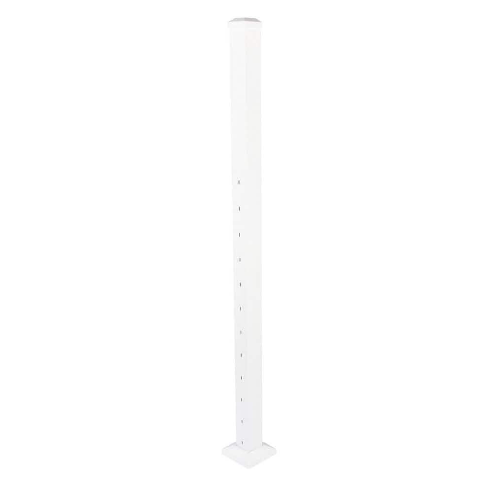 Cable Rail 2-1/2 in. x 2-1/2 in. x 54 in. Textured White Aluminum Stair Middle Post for Cable Railing System price history on PriceWatchPro