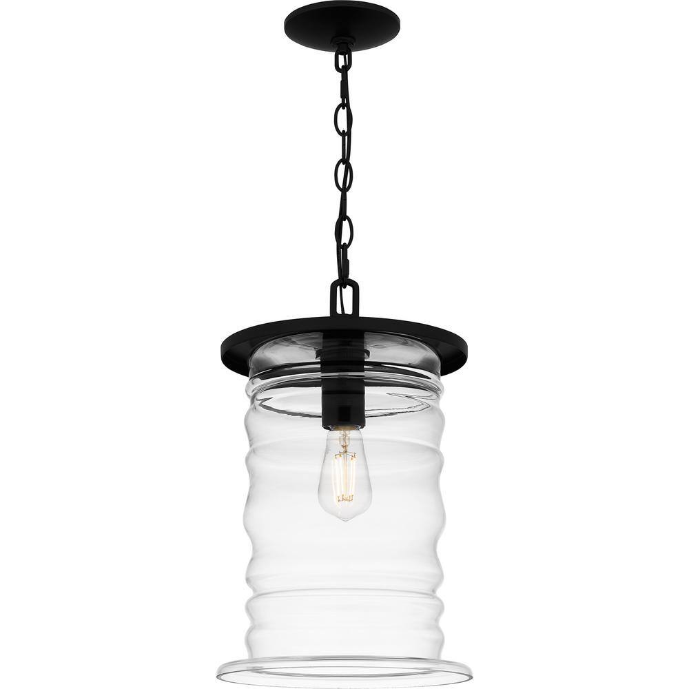 Quoizel Noland 17.25 in. 1-Light Matte Black Outdoor Pendant Light ...