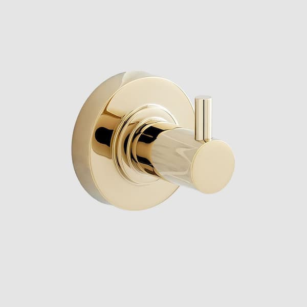 SIGNATURE HARDWARE Lexia J-Hook Robe/Towel Hook in Polished Brass