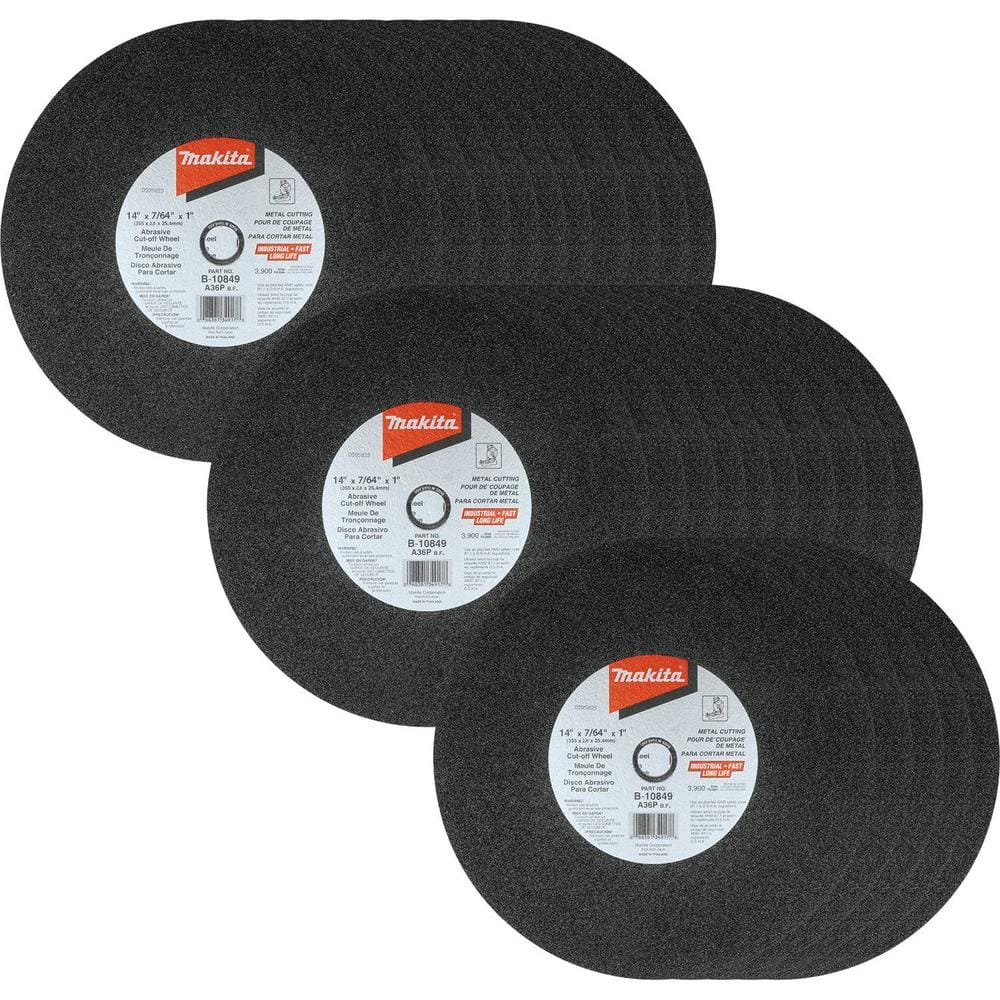 Makita 14 in. x 7/64 in. x 1 in. Abrasive Cut-Off Wheel (25-Pack