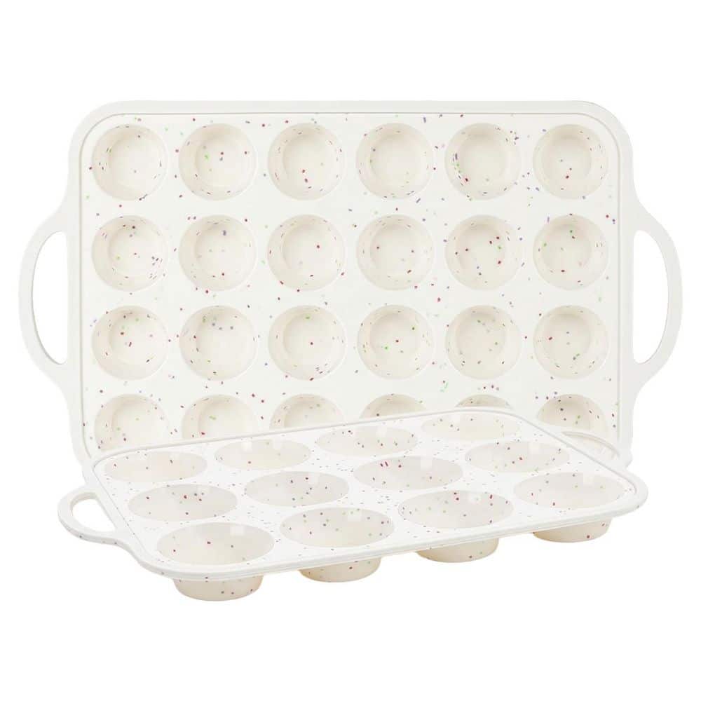 Silicone Muffin Pan Regular 12 Cups and Mini 24 Cups Metal Reinforced Nonstick Baking Tray Food Grade price history on PriceWatchPro