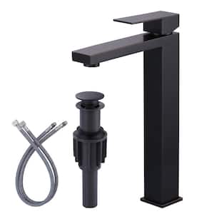 Single Handle Single Hole Bathroom Faucet with Drain Kit and Supply Lines included in Oil Rubbed Bronze