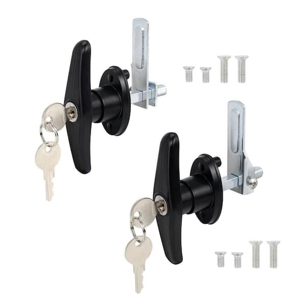 Universal Camper Shell Locking T-Handle Set, Keyed Alike Left Right Truck Cap Lock, Anti-Corrosion, 2 Set
