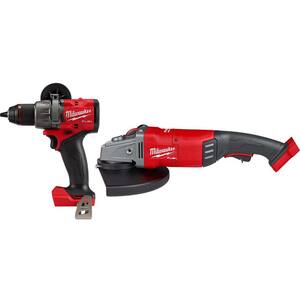 M18 FUEL 18-V Lithium-Ion Brushless Cordless 7 in./9 in. Angle Grinder with 1/2 in. Hammer Drill/Driver