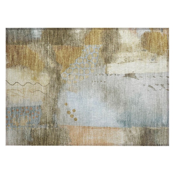 Addison Rugs Chantille Machine Washable Indoor/Outdoor Abstract ACN2127 Brown 1 ft. 8 in. x 2 ft. 6 in. Accent Rug