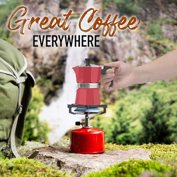 Zulay Kitchen 3-Cup Premium Moka Pot Stovetop Espresso Maker-Red Z