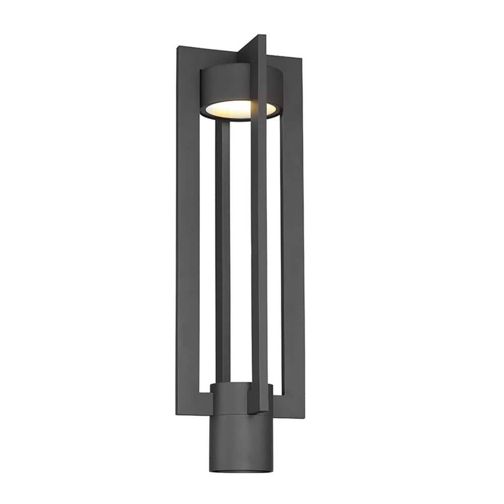 WAC Lighting Chamber 20 in. 1-Light Black LED Outdoor Post Light, 3000K ...