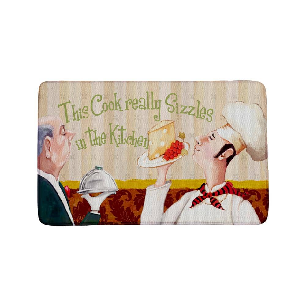 EverGrace Sizzling Chef Rectangle Kitchen Mat 22in.x 35in. EG2008KM3516