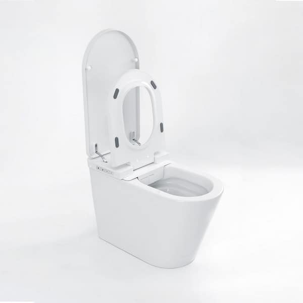 LEJ-D Elongated Smart Bidet Toilet in White with Heated Seat ,Auto Open/Close, Auto Flush, Bidet Wash, Night Light