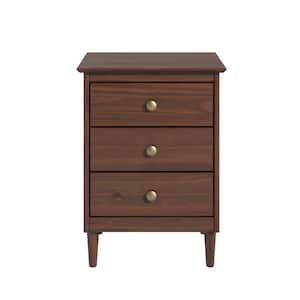 Walnut 3-Drawer 15 in. Nightstand - Spencer