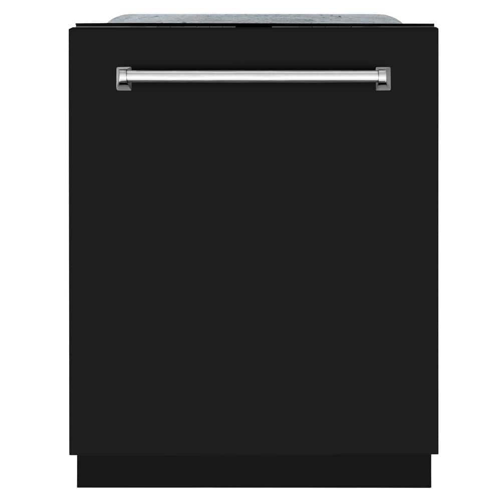 ZLINE Kitchen and Bath Monument Series 24 in. Top Control 6-Cycle Tall Tub Dishwasher with 3rd Rack in Black Matte