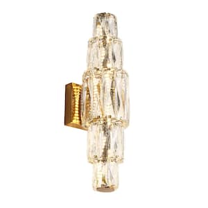 Cryptography Modern 1-Light Plating Brass Dimmable Wall Sconce with Crystal Decorations