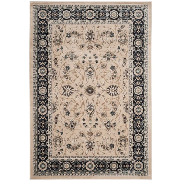 SAFAVIEH Lyndhurst Light Beige/Anthracite 5 ft. x 8 ft. Border Area Rug