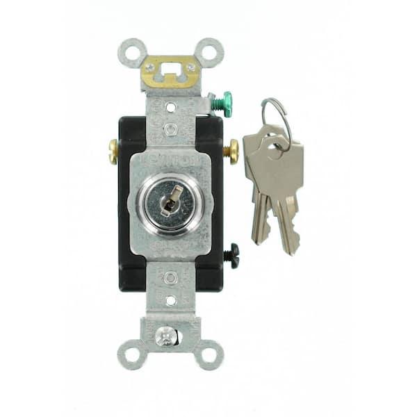 Leviton 20 Amp Industrial Grade Heavy Duty 3-Way Key Locking Switch