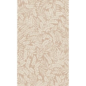 Orange Trailing Minimalist Leaves Tropical Printed Non-Woven Paper Non Pasted Textured Wallpaper 57 Sq. Ft.