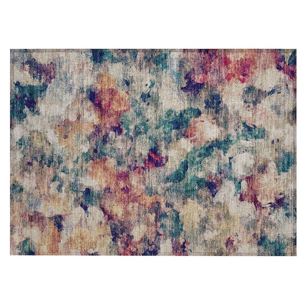 Chantille Machine Washable Indoor/Outdoor Abstract ACN2203 Putty 1 ft. 8 in. x 2 ft. 6 in. Accent Rug