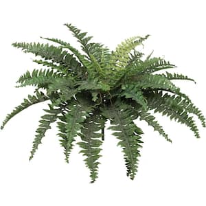 34 in. Green Artificial Boston Fern - Luxurious Set of 6 Faux Plants for Home Decor, Indoor Greenery, and Office Spaces