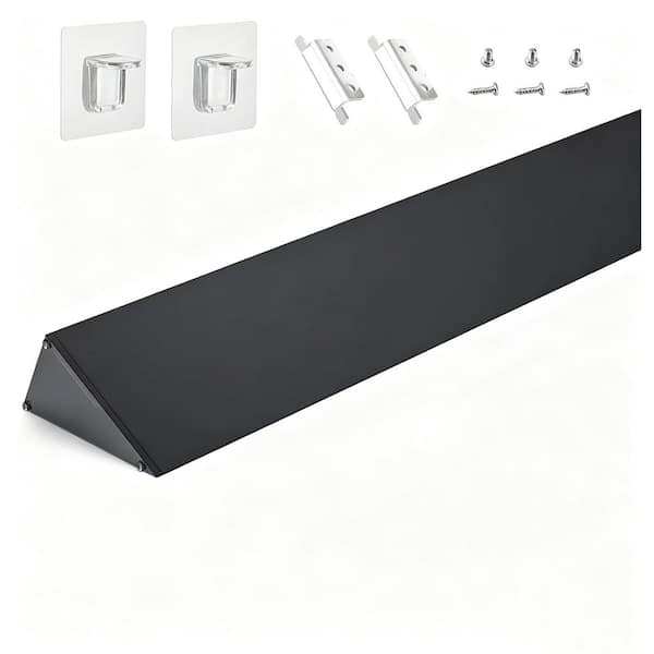30 in. Black Aluminum Range Rear Filler Kit, Universal Stove Triangular Gap Filler Strip for Slide-in Cooktop