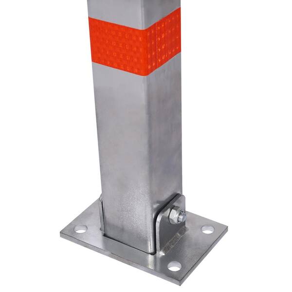 Runesay 27.6 in. H 6.7 in. W Gray Steel Parking Safety Bollard Pole Barrier  Lock Car Parking Protection Posts Garage Street SIGN-YE013 - The Home Depot