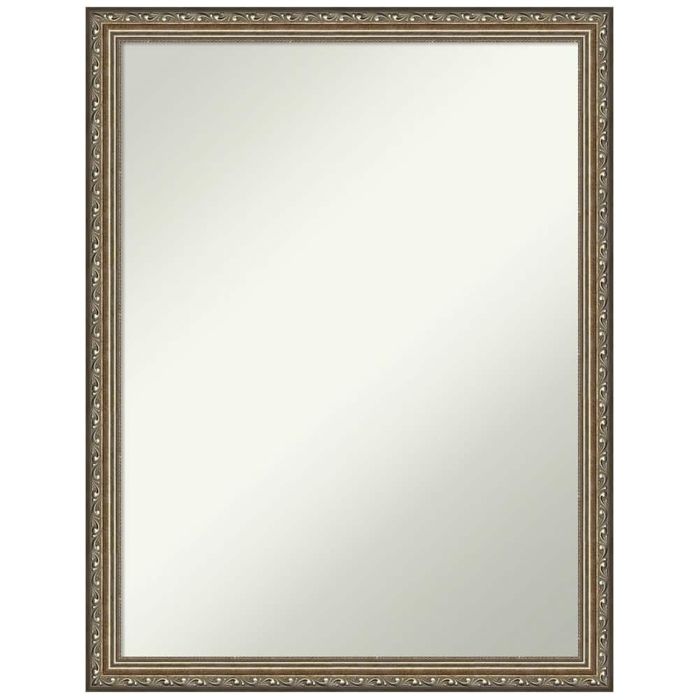 Parisian Silver 20 in. H x 26 in. W Wood Framed Non-Beveled Wall Mirror in Silver -  Amanti Art, A38865546839