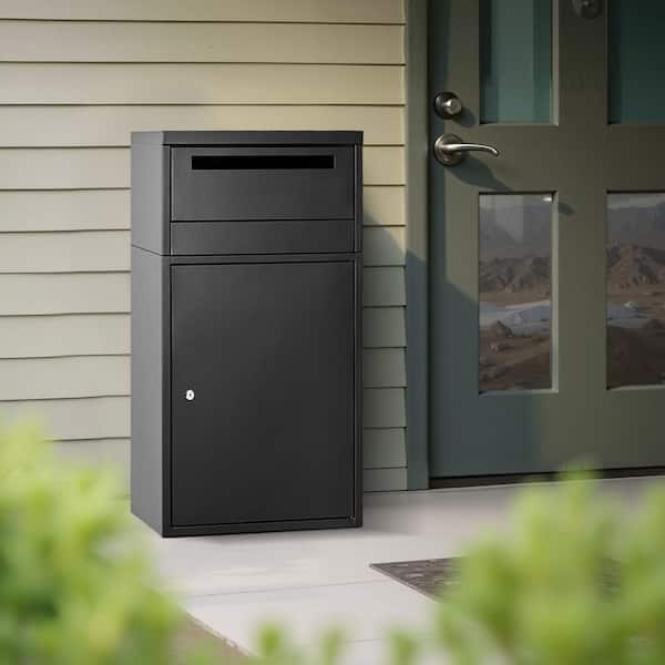 VEVOR Package Delivery Boxes for Outside, 38 Gal. Black Galvanized