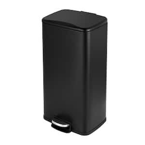 Restaurantware Clean 23 Gallon Trash Can, 1 Slim Trash Bin - Large, Commerical, Black Plastic Waste Basket, Heavy-Duty